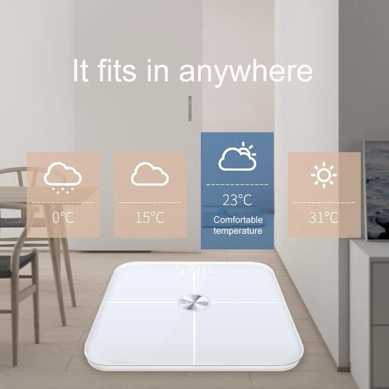 Горячие iCOMON Pre mi um напольные весы Bluetooth Смарт ванная комната весы пол цифровые весы тело B mi Взвешивание комнаты баланс