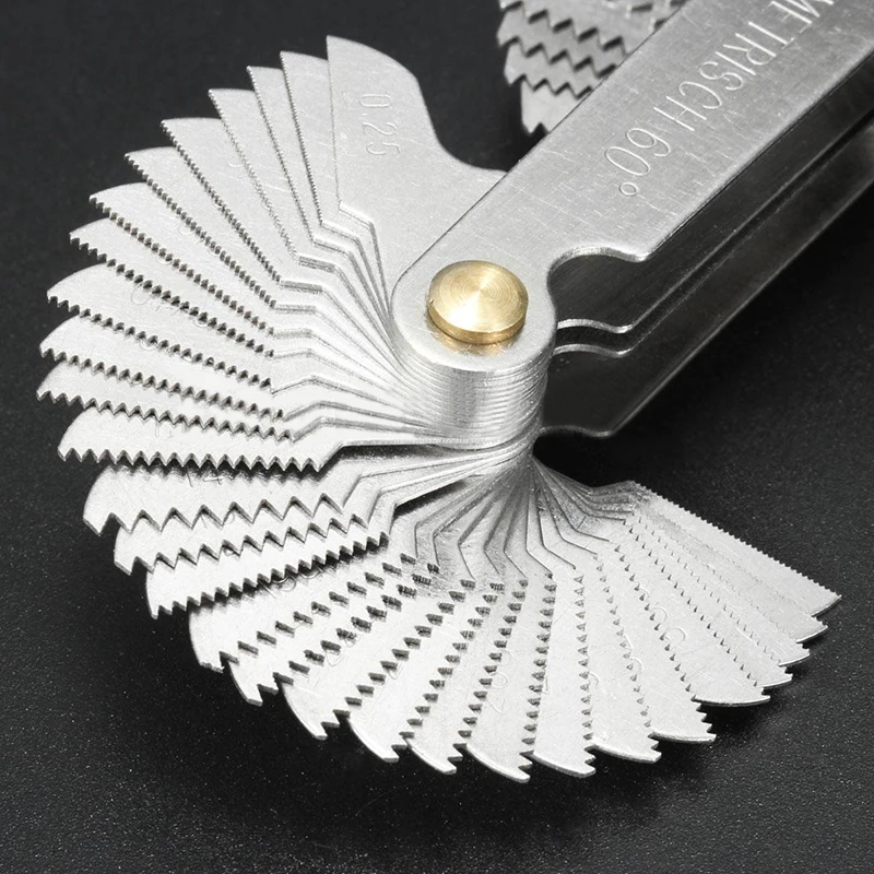 High Quality 58 Blades Thread Gauge Metric &Whitworth 55/60 Degree Thread Screw Pitch Gauge For Measuring Tool