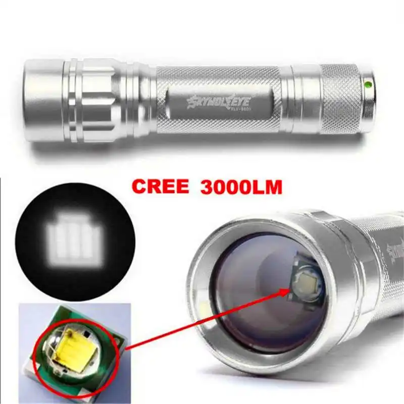 3000 LM 3 Modes XML T6 LED Focus Lamp Waterproof Flashlight+Charger+18650 powerful led flashlight torch flashlight t6 #4S3 (3)