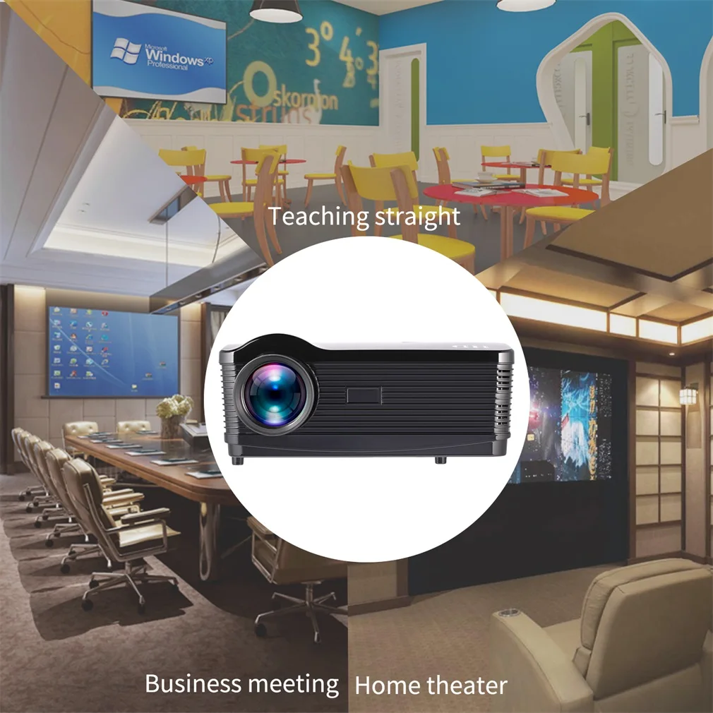 HD Projector 3000ansi Lumens Android HDMI/USB/SD/AV/VGA 1280*768 Home Theater Zoom Support Wifi Wireless Network PC Function