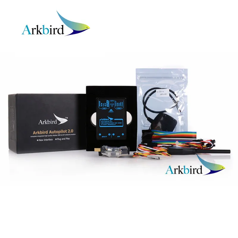 Arkbird 2,0 FPV OSD Система управления полетом Автопилот с M8N gps датчиком тока/гальванометром измеритель скорости полета Полный комплект кабелей