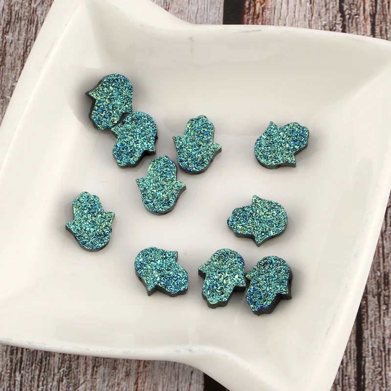 

5pcs Unique Blue Palm Resin Connector Beads Finding DIY Fatima Necklace Earrings Bracelet Handmade Women Jewelry Decoration F97