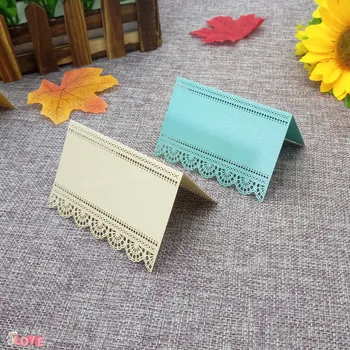 

50pcs Lace edge Laser Cut Wedding Party Table Name Place Cards Table Name Card Wedding Party Birthday Supplies Seat Card 6ZZ24