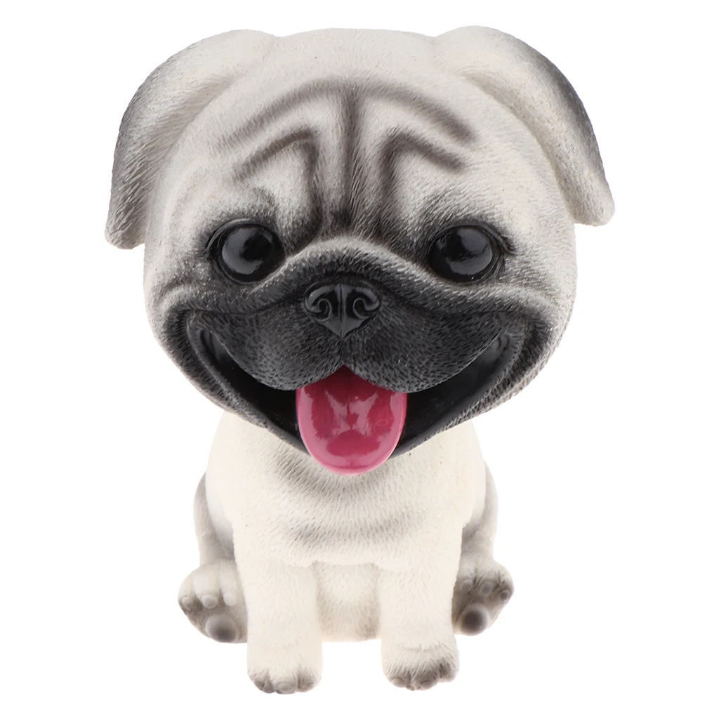 Resin Bobble Head Dog Figurine Toy Home/Car Dashboard Decor Pug
