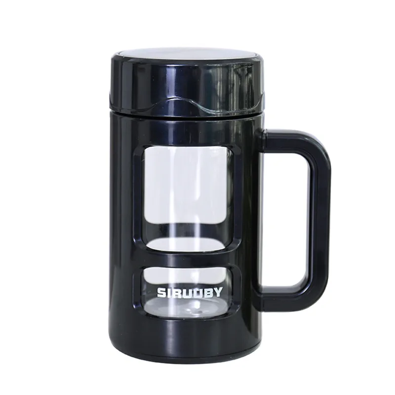 

Large Capacity Plastic Glass Office Cup with Tea Leak Office Korean Couple Cup