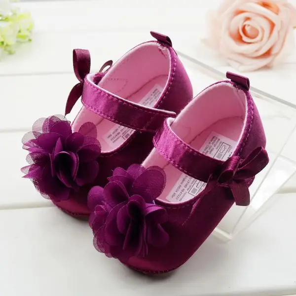  Very Cute Red Flower Princess soft baby shoes for girl baby shoe 3 size to choose