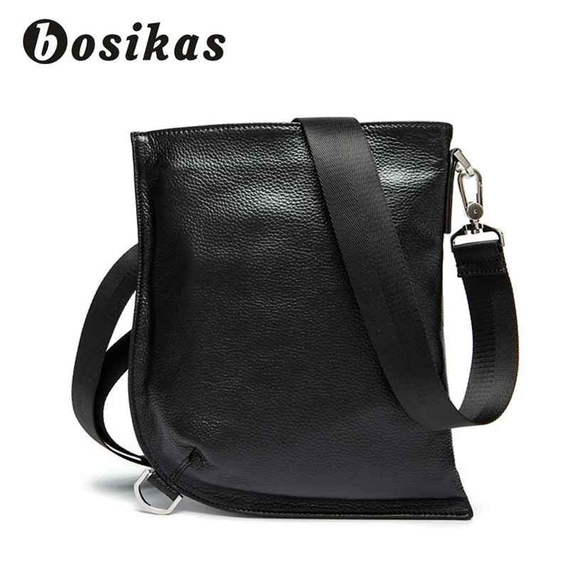 

BOSIKAS Genuine Leather Men Bag Fashion Leather Crossbody Bag Shoulder Men Messenger Bags Small Casual Designer Handbags Man Bag