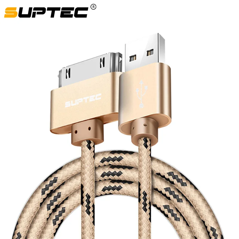 SUPTEC зарядный кабель для iPhone 4, 4S, iPad 2, 3, iPod, 30 Pin, нейлоновая оплетка, провод, металлический штекер, передача данных, синхронизация, USB, зарядное устройство, адаптер