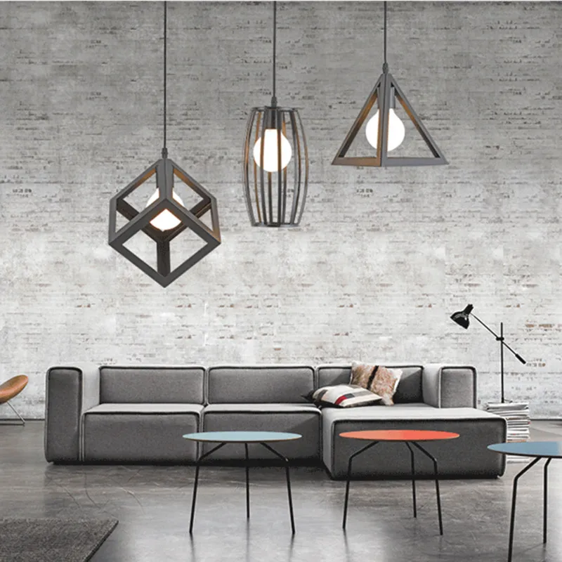 Современные подвесные светильники для столовой черный кафе hanglamp гладить Ретро