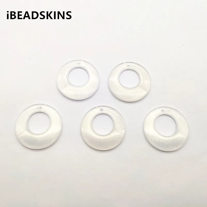 

New arrival 38mm 100pcs/lot clear Acrylic Built-in glitter powder round-shape beads for jewelry DIY making