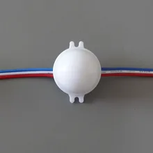 Адресуемых smart led модуль; 30 мм в диаметре; IP68, красный/зеленый/синий 12 V; UCS1903 IC; 0,72 Вт; RGB Полноцветный; молочное покрытие; с прозрачными вставками; провода