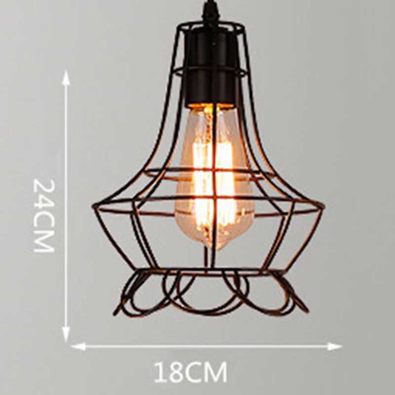 Vintage Retro Iron Lamp Cage Lampshade Pendant Light Lamp shade Table Ceiling Pendant Light Shade Lamp Cover Home Decor