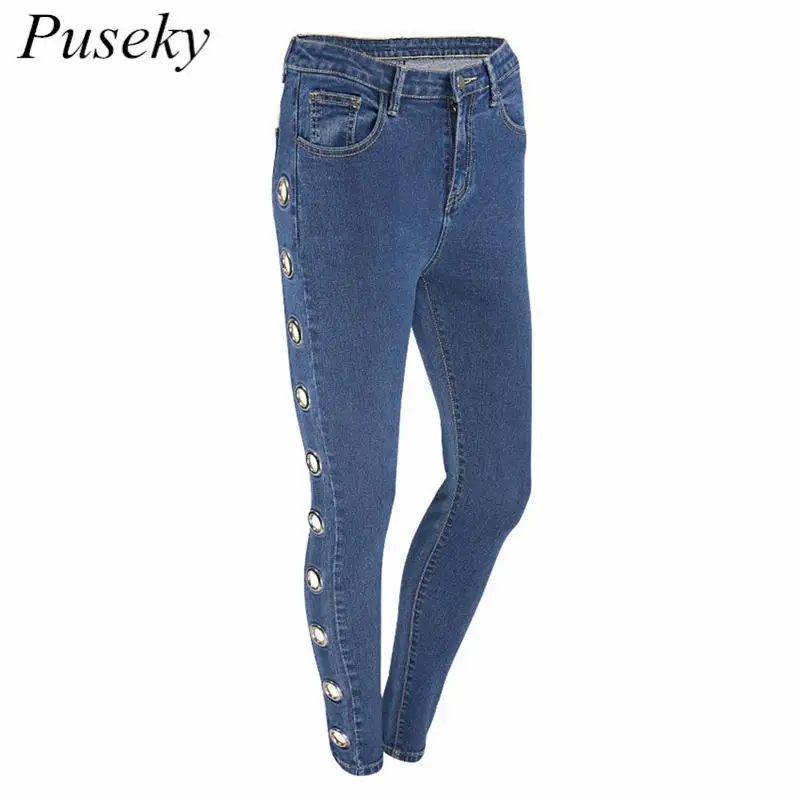 Сексуальные боковые отверстия джинсы для женщин 2018 Лидер продаж Винтаж Проблемные регулярные спандекс рваные джинсы деним джинсы
