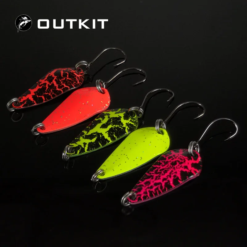 OUTKIT 5 шт. смешанные цвета 3 см г приманка ложка для рыбалки плавающая