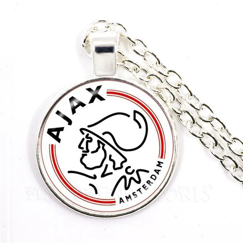 Football Club 25mm Glass Cabochon Necklace Ajax PSV Football Leagues Logo Soccer Club Pendant Necklace For Funs Gift