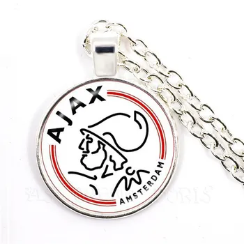 

Football Club 25mm Glass Cabochon Necklace Ajax Football Leagues Logo Soccer Club Pendant Necklace For Funs Gift