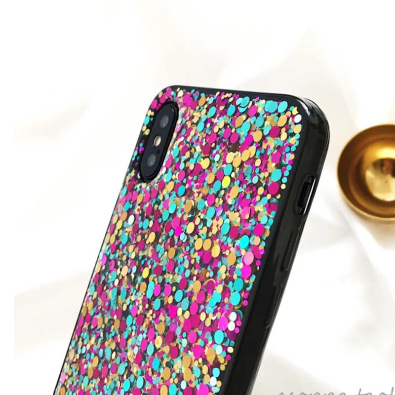 Kerzzil красочные блестящие Блестящие Блестки Чехлы для iPhone X XR XS Max Чехол Мягкий