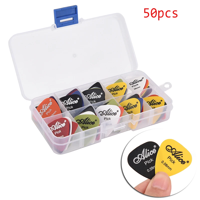 50Pcs/Set Electric Guitar Pick Acoustic Music Picks Plectrum 0.58/0.71/0.81/0.96/1.2/1.5mm Thickness Accessories | Спорт и
