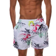 Новинка, мужские шорты для плавания с принтом растений, Шорты для плавания, пляжные шорты для плавания, шорты для серфинга, шорты для бега, S91608X