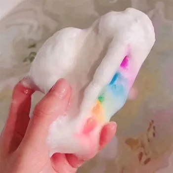 

Top sale rainbow soap Salt creative Rainbow Soap Ball Handmade Skin-care Bath Bomb Bubble Massage bath salt ball wholesale