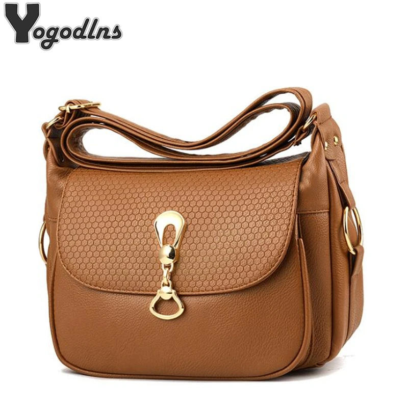 

Soft PU Leather Shoulder Crossbody Bags Purse For Women Messenger Bag Lady Small Handbags Mother Half Moon Bags High Capacity