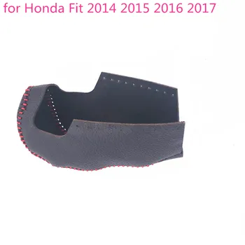 

Genuine Leather Cover Hand sewing Automatic transmission black Gear Shift Collars for Honda fit 2014 2015 2016 2017
