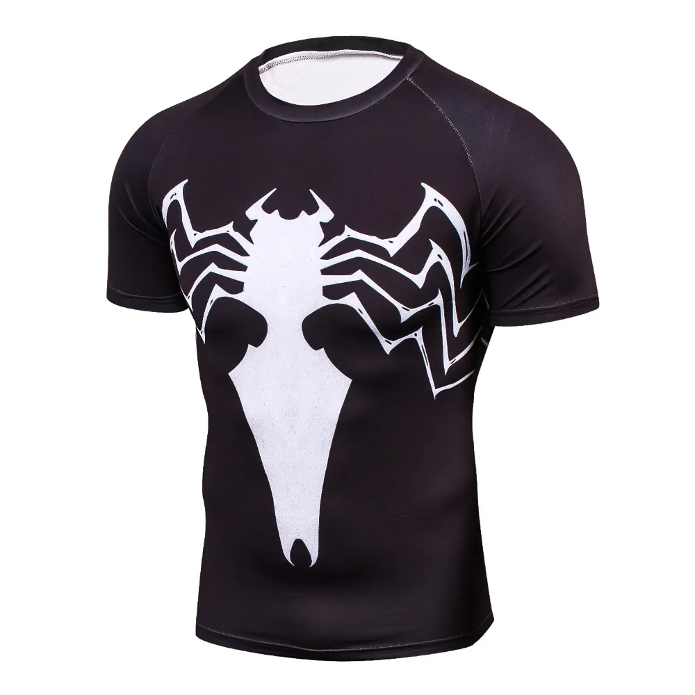 Spider venom 3D Printed T-shirts Men Compression Shirt Short Sleeve Fitness T Shirt Male Crossfit Tops Weight lifting Base Layer