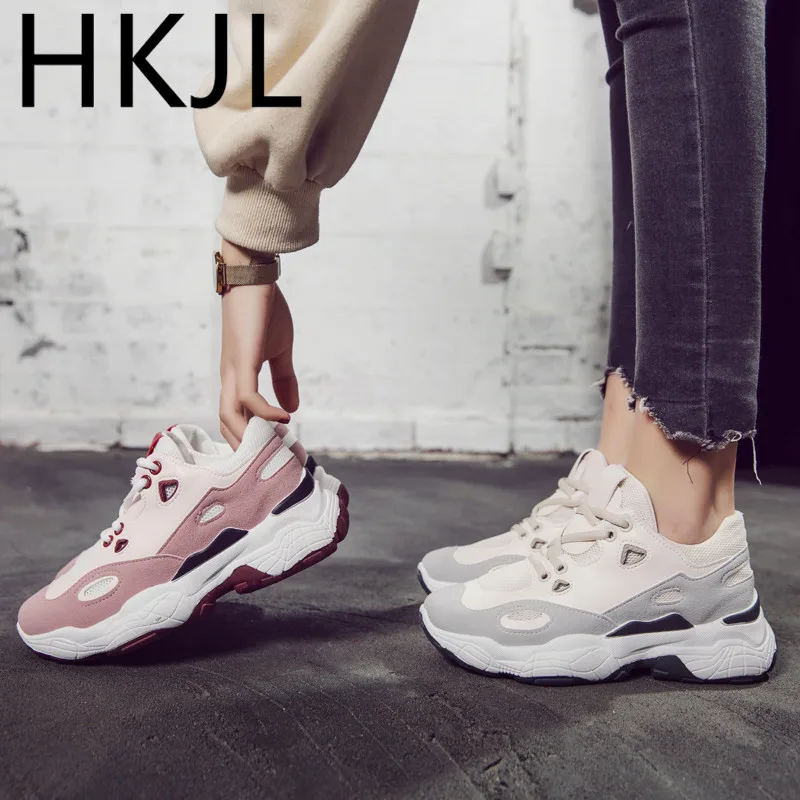 HKJKL 2019 spring new trend Korean version of fashion casual classic all-in-one women's shoes color matching sports shoes A782 HKJKL 2019 spring new trend Korean version of fashion casual classic all-in-one women's shoes color matching sports shoes A782