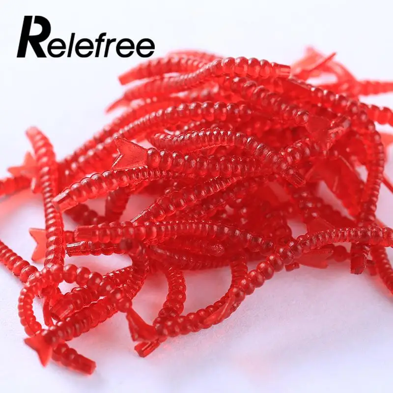 

50pcs Red Worm Baits Soft Lure Plastic Fishing Bionic 2cm Outdoor Fishhook