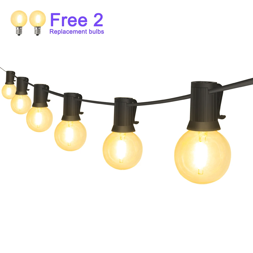 Waterproof 25Ft LED String Lights 25pcs E12 Bulbs Street Garden Indoor Outdoor Decorative String Lighting for Holiday Party