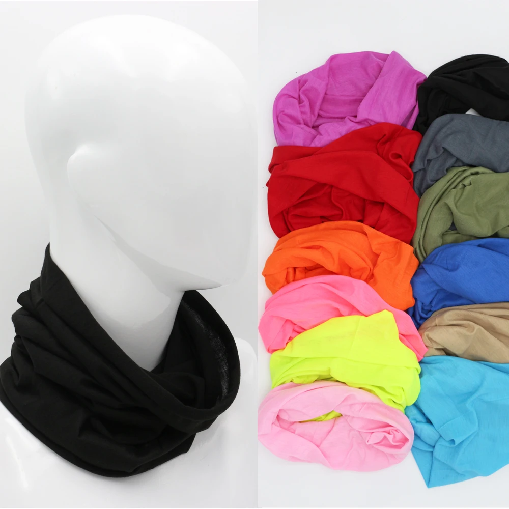 

Solid Color Polyester Tube Neck Scarf Face Mask Bicycle Motorcycle Bandana Headband Headscarf Plain Headkerchief Loop Scarf