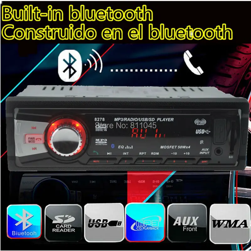 12 В автомобильный стерео fm-радио MP3 аудио плеер встроенный Bluetooth USB SD MMC порт радио-Кассетный проигрыватель 1 DIN автомобильный радиоприемник с Bluetooth