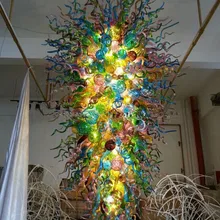 AC 110 220 V светодиодный источник света подвесной светильник Chihuly стиль витражная ручная выдувная стеклянная люстра