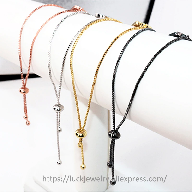 

20pcs/lot Luck Jewel Gold Chain Bracelet Adjustable CZ Tassel Bracelet For DIY Women Jewelry Findings Love Bracelet Accessories