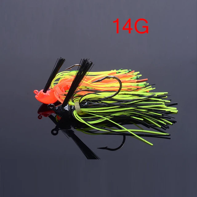 Skirted Jig With Weed Guard 7g 10g 14g Well Balanced Football Jig Head