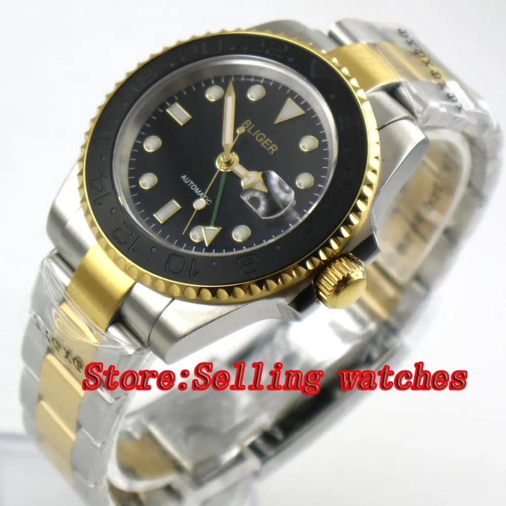 Мужские механические часы с черным циферблатом 40 мм|watch men mechanical|watch mechanicalwatch mechanical
