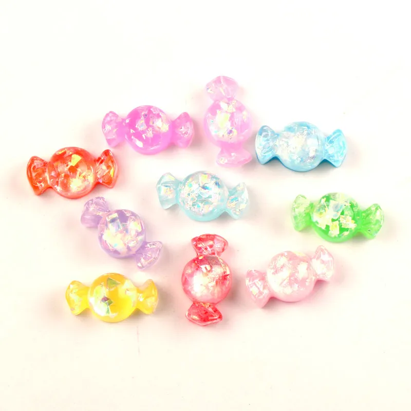

LF 30Pcs Mixed Resin Clear Candy Decoration Crafts Flatback Cabochon Kawaii DIY Embellishments For Scrapbooking Accessories