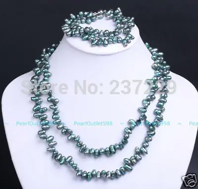 

Wholesale price ^ GENUINE BAROQUE PEACOCK PEARL NECKLACE BRACELET SET (A0516)