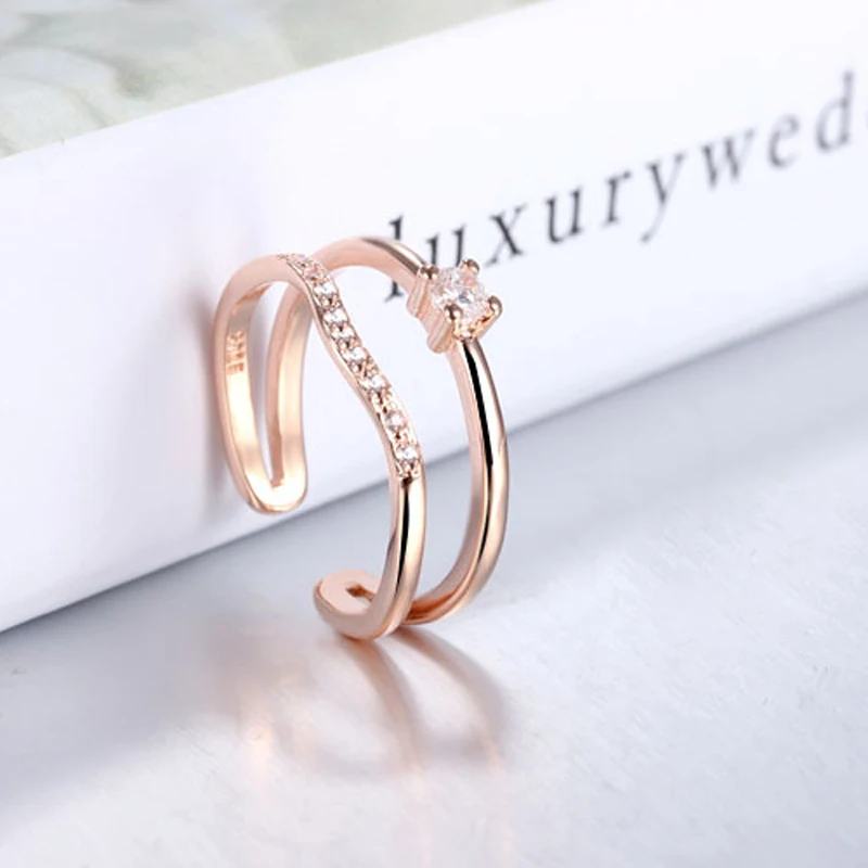 Женское кольцо из серебра 2018 пробы с микрозакрепкой фианитом|infinity ring|designer ringfashion