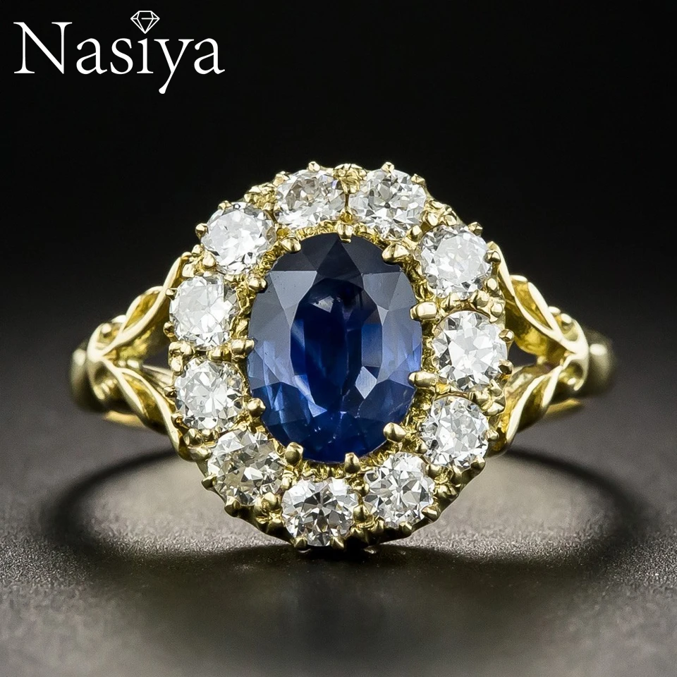 New Luxury Aquamarine Gemstone Gold Color Rings For Women 925 Silver Jewelry Vintage Exquisite Ring Anniversary Engagement Gifts New Luxury Aquamarine Gemstone Gold Color Rings For Women 925 Silver Jewelry Vintage Exquisite Ring Anniversary Engagement Gifts