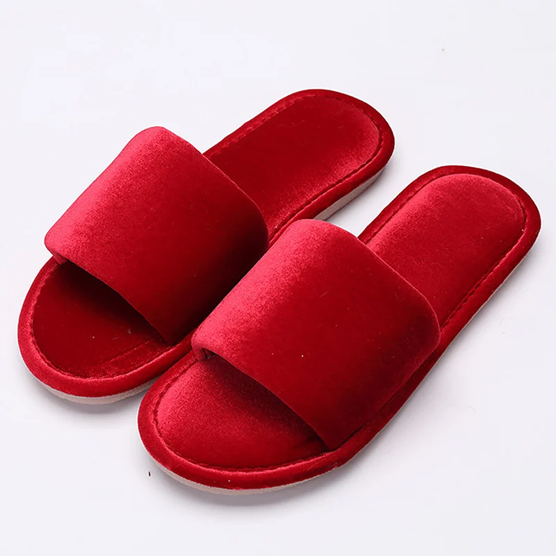 

Fashion Red Fur Slippers Women Large Size 43-45 Flock 6 Colors Light Weight Flat Shoes For Girls Indoor Outdoor