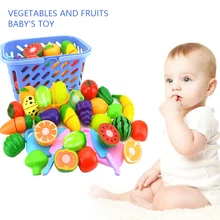 Cysincos 23 шт./компл. Пластик фрукты овощи резка игрушки Раннее развитие и образование игрушка для ребенка-Цвет в случайном порядке