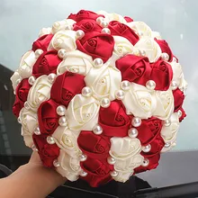 Ayicuthia розовое Букеты Свадебные жемчугом свадебные аксессуары, букеты невесты Искусственные Свадебные цветы букет невесты S46