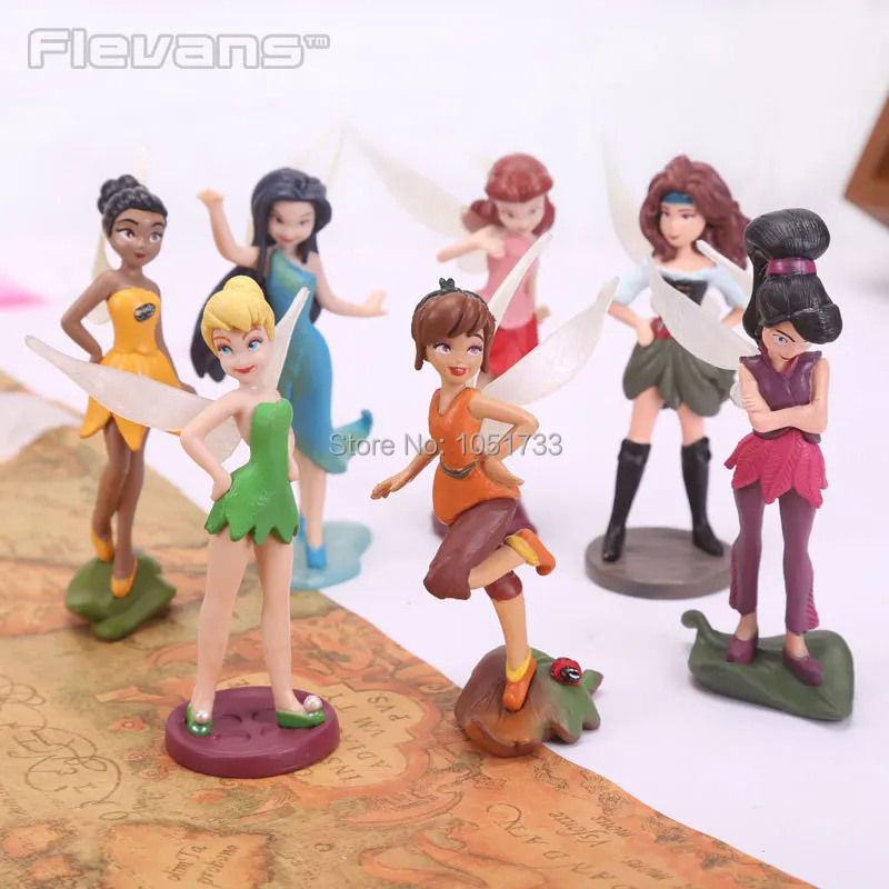 Tinkerbell Fairy Adorable Tinker Bell Action Figures Retail Dolls Gift For Children 7pcs set