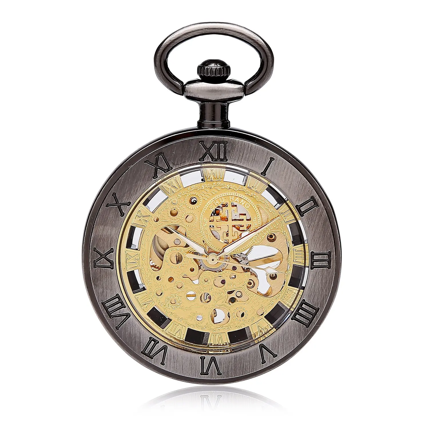 2016 Fashion Men Vintage Hand Wind Pocket Watch Antique Cool Mechanical