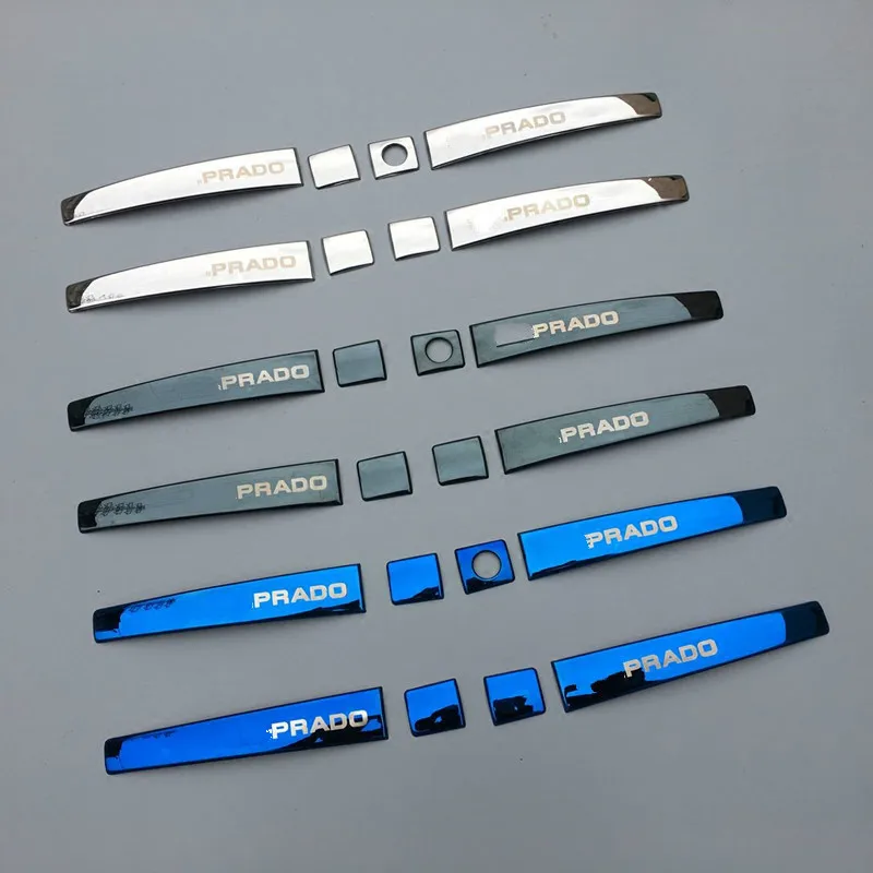 Comprar 3 colores de acero inoxidable manija de la puerta de estilo cubierta de protección de ajuste para Toyota Land Cruiser Prado FJ150 accesorios 2010 2017