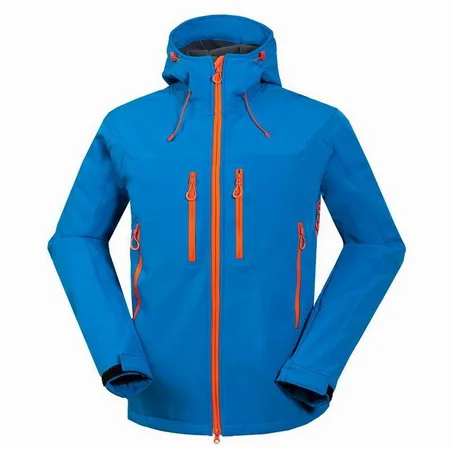 LoClimb размера плюс Мужская походная куртка мужская водонепроницаемая Спортивная флисовая куртка для весеннего треккинга скалолазания Лыжная с капюшоном, AM101 - Цвет: blue
