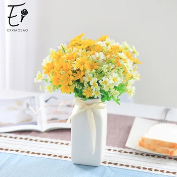

Erxiaobao Bellis Perennis Daisy Marguerite Artificial Flowers Fake Silk Flower Wall Decoration Wedding Home Indoor Decor