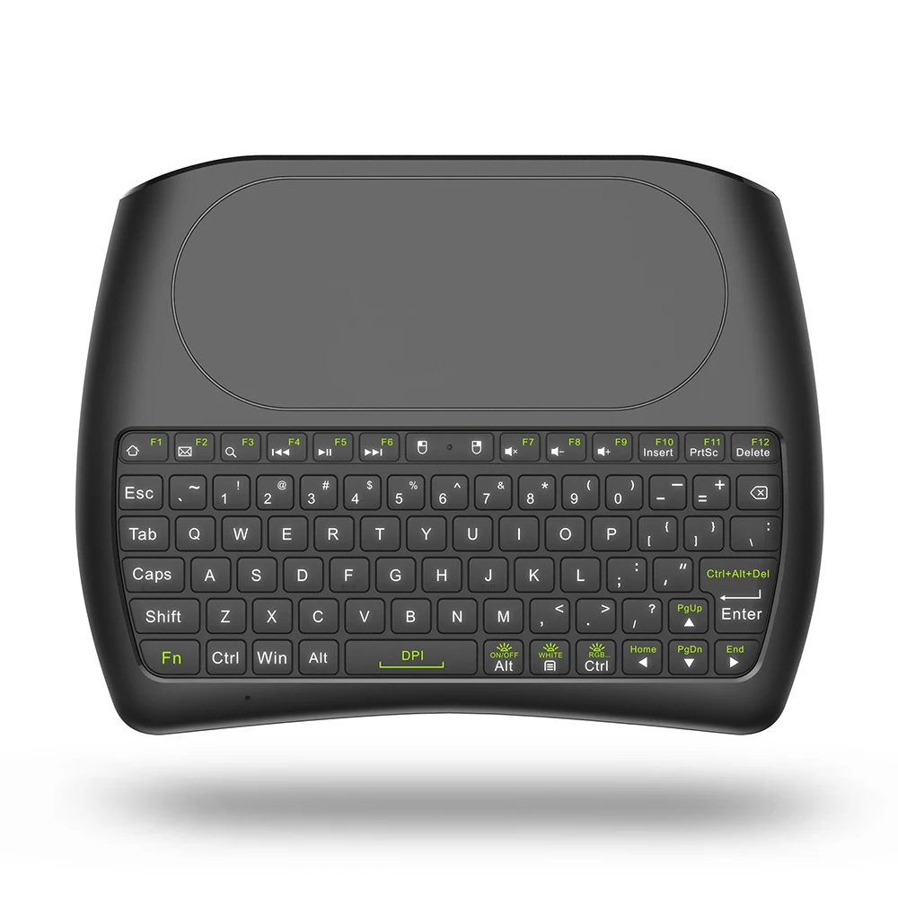 D8 Portable Wireless Mini Keyboard Touchpad with Colorful Backlight