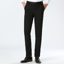 Новинка года; сезон осень-зима; молодежные мужские повседневные длинные брюки средней длины с эластичной талией в Корейском стиле; Прямые брюки-карандаш